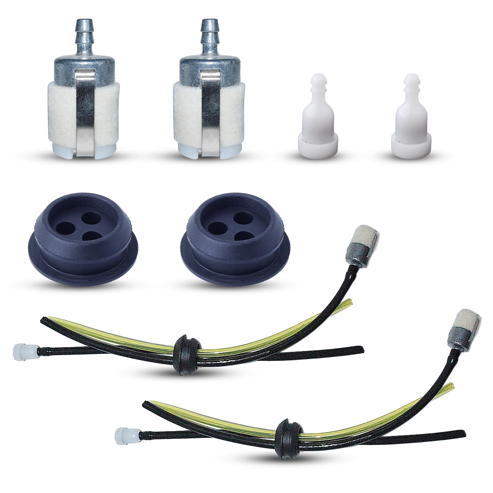 Haishine 2 Sets Fuel Line Mower Fitting Kit, Fuel Line with Filter, Fuel filter for Lawn Mower, Brush Cutter, Chainsaw Hedge Trimmer，Replacement for 13211546730