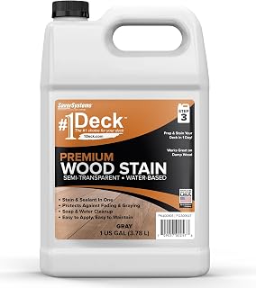 Deck Premium Semi-Transparent Wood Stain for Decks Fences Siding Gray