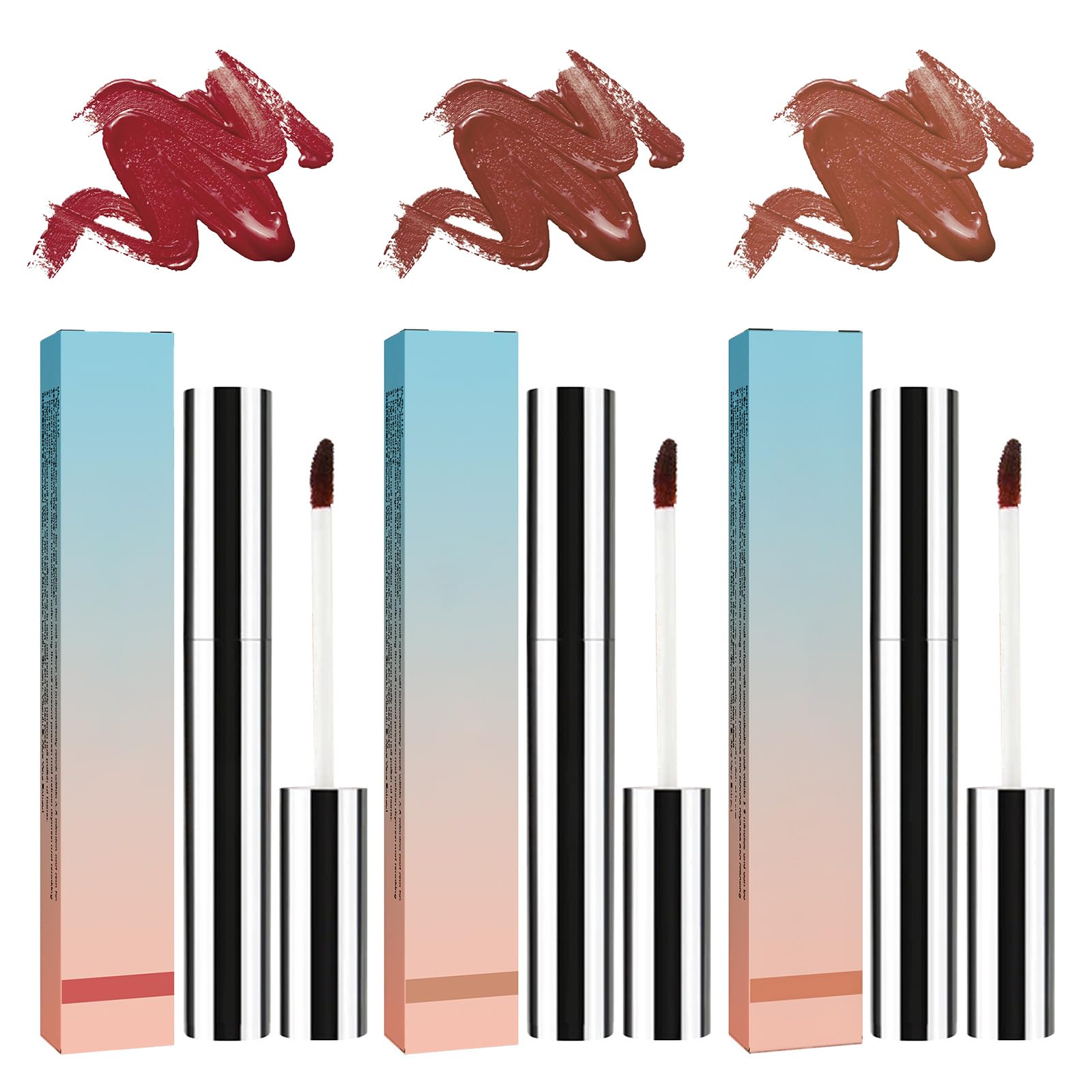 Xiquzal Peel Off Lip Liner Set, 3 Colors: Matte, Long Lasting, Waterproof, for All Skin Types