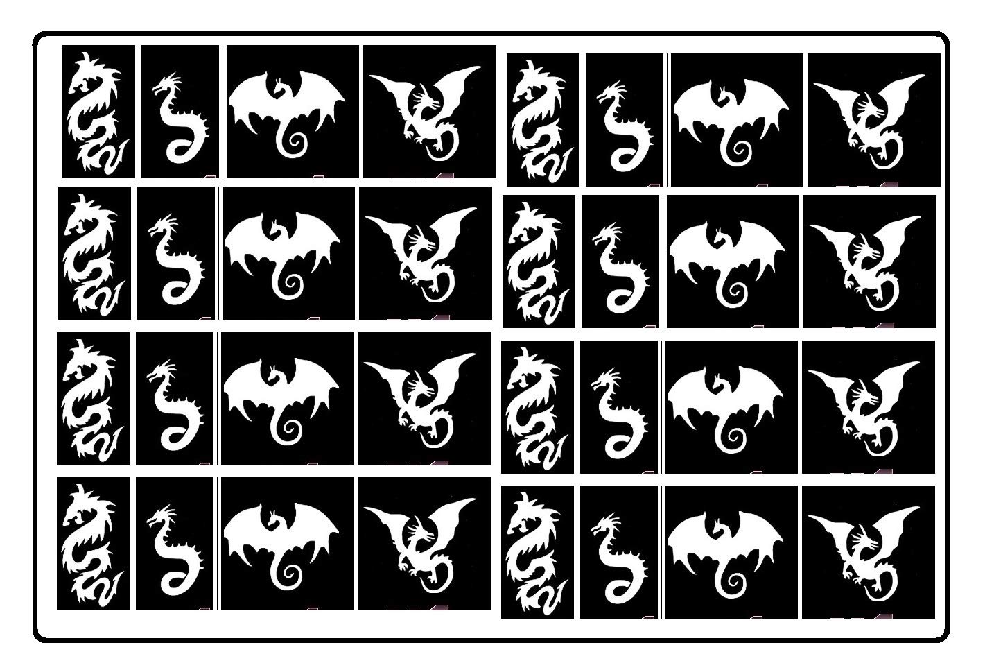 Kaz Creations Dragon Tattoo Body Stencils Dragon Collection (Dragon Tattoo Body Stencils)