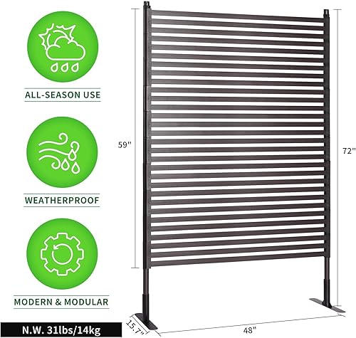 Miniatura 12 de Lalahoni Pantalla de privacidad para exteriores, 3 pies de ancho x 4 pies de alto, paneles de valla de privacidad de metal para exteriores, patio