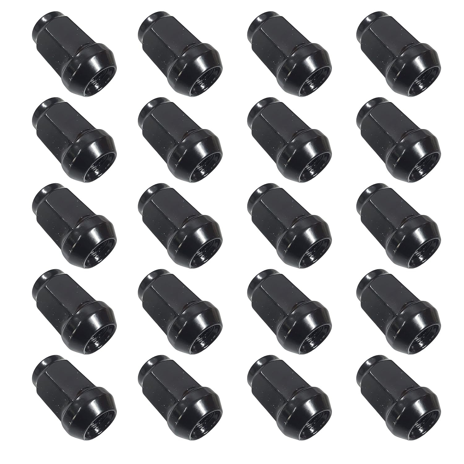 20 dadi ruota collare conico nero chiuso 1/2 pollice X20 UNF compatibile con Ford, Jaguar, Cadillac, Dodge, Aston Martin