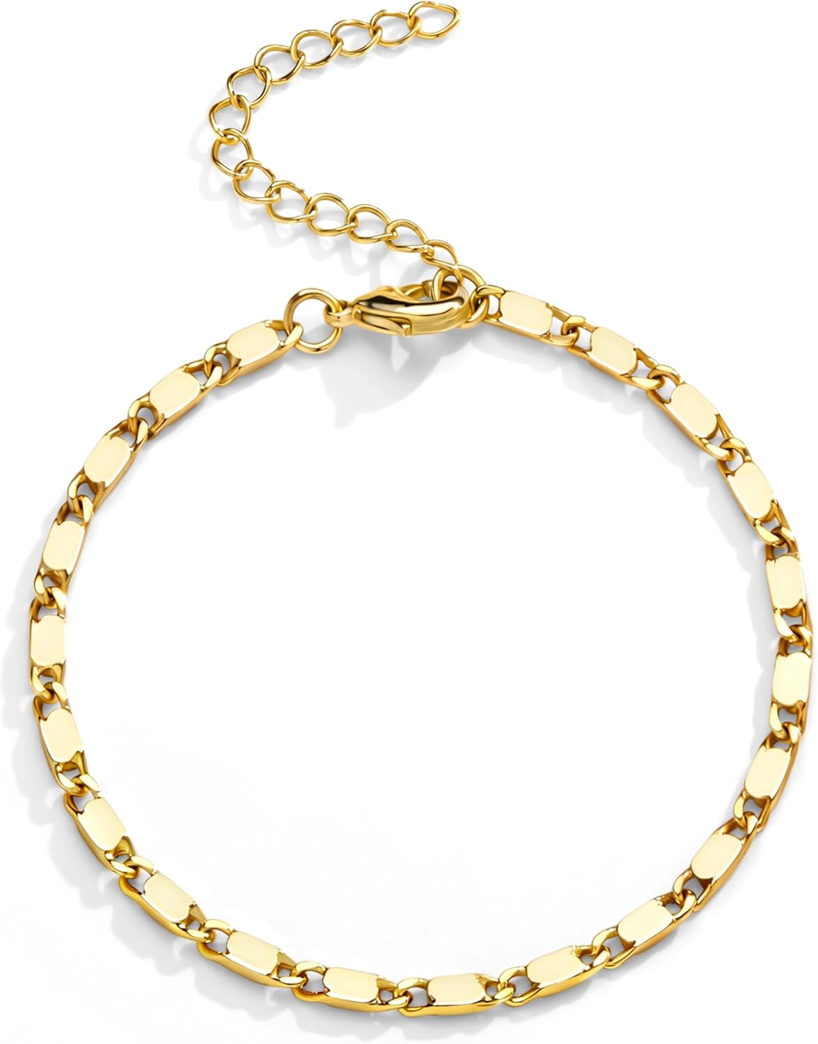 Extra Large Anklets for Women Large Ankle, 14K Real Gold Stack Anklets for Women Waterproof, 10"+2" Adjustable Non Tarnish Large Ankle Bracelets for Women Big Ankles, Ankle Bracelets Set Vacation Jewelry