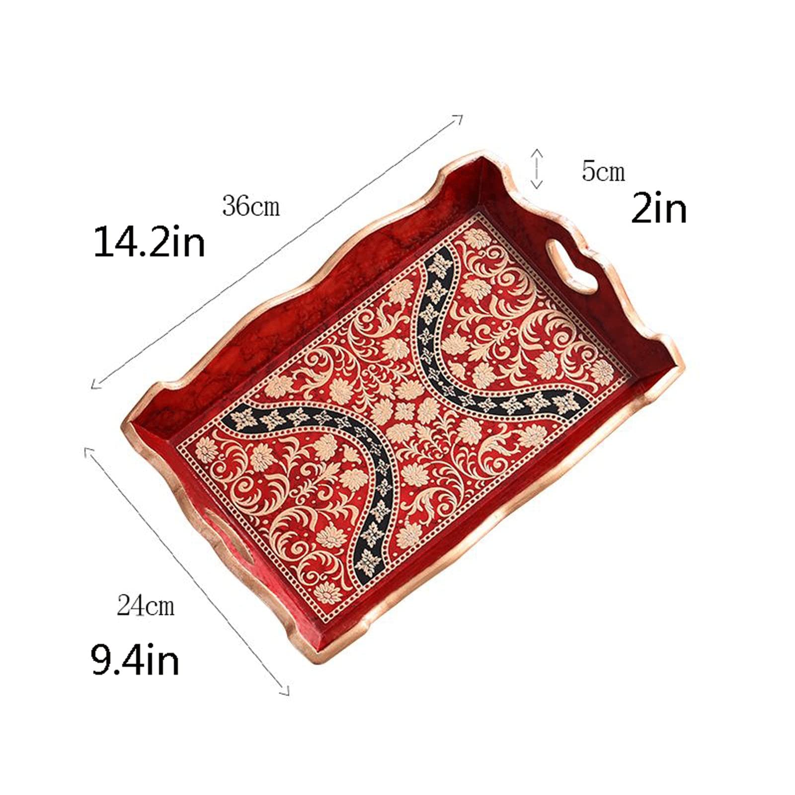 SISWIM Bandeja Bandeja de Servir Bandeja de Madera Bandeja Rectangular Mango en línea Mesa de café Sala de Estar Cocina sirviendo Bandeja for Todas Las Ocasiones Bandeja Antideslizante (Size : A)