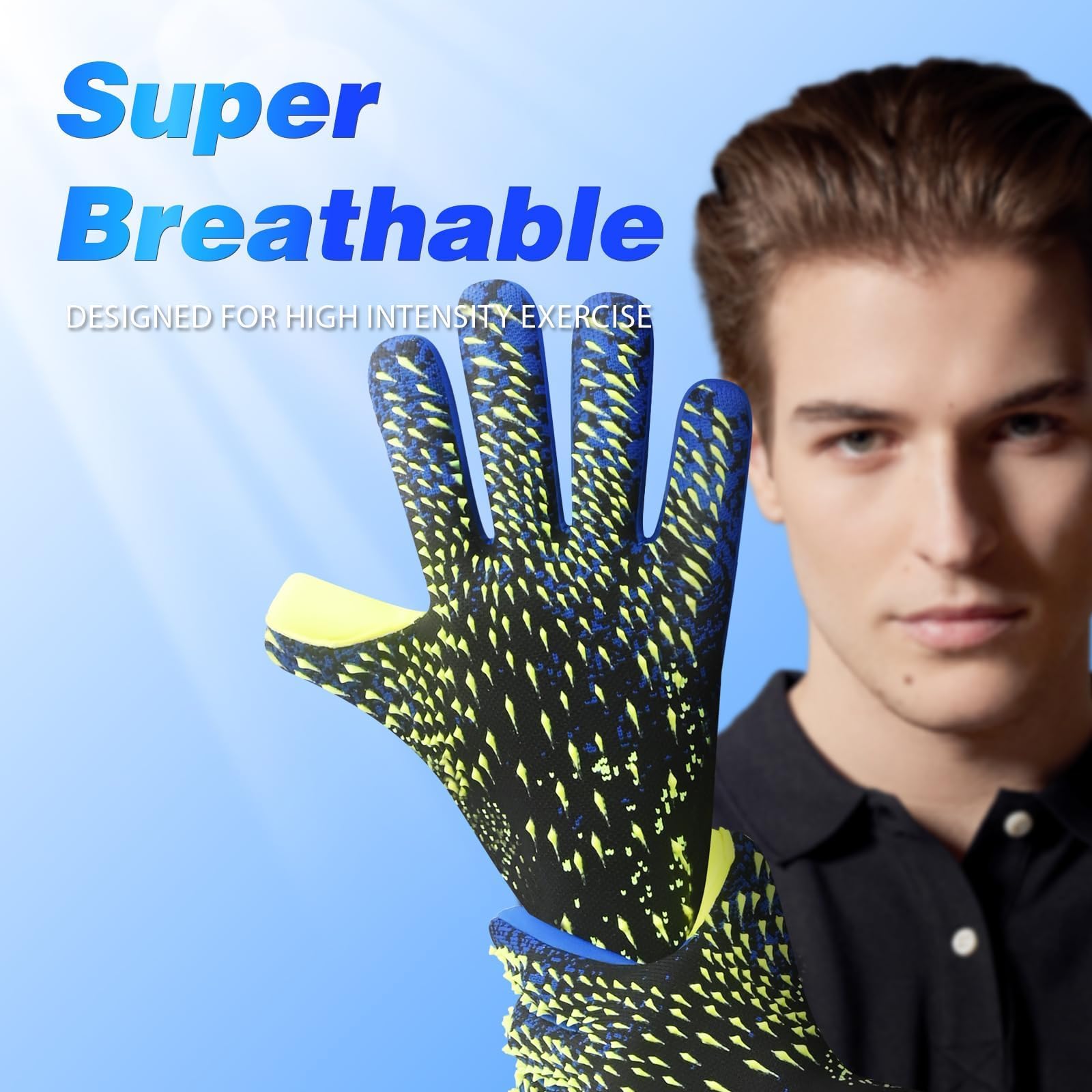 QUICARD Goalkeeper Gloves, Good Grip Football Goalkeeper Gloves in Sizes 6/7/8/9/10, Strong Receiver for Men Boys, Teenagers - Image 4
