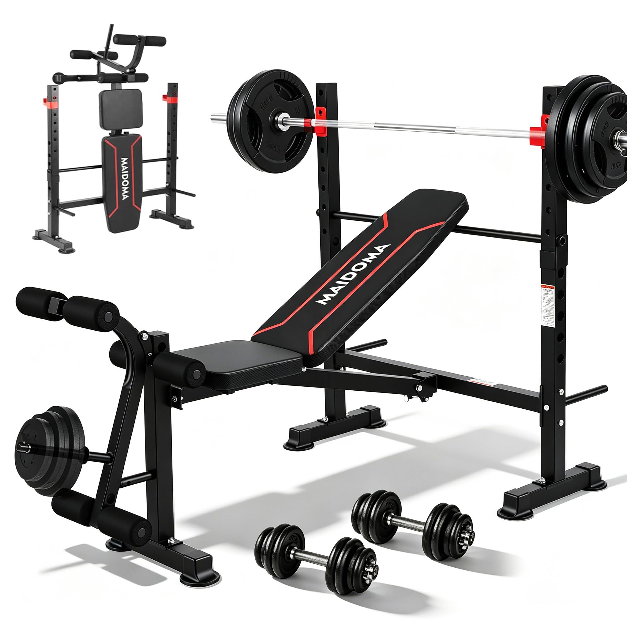 MAIDOMA 1500LBS Foldable 8-in-1 Weight Bench