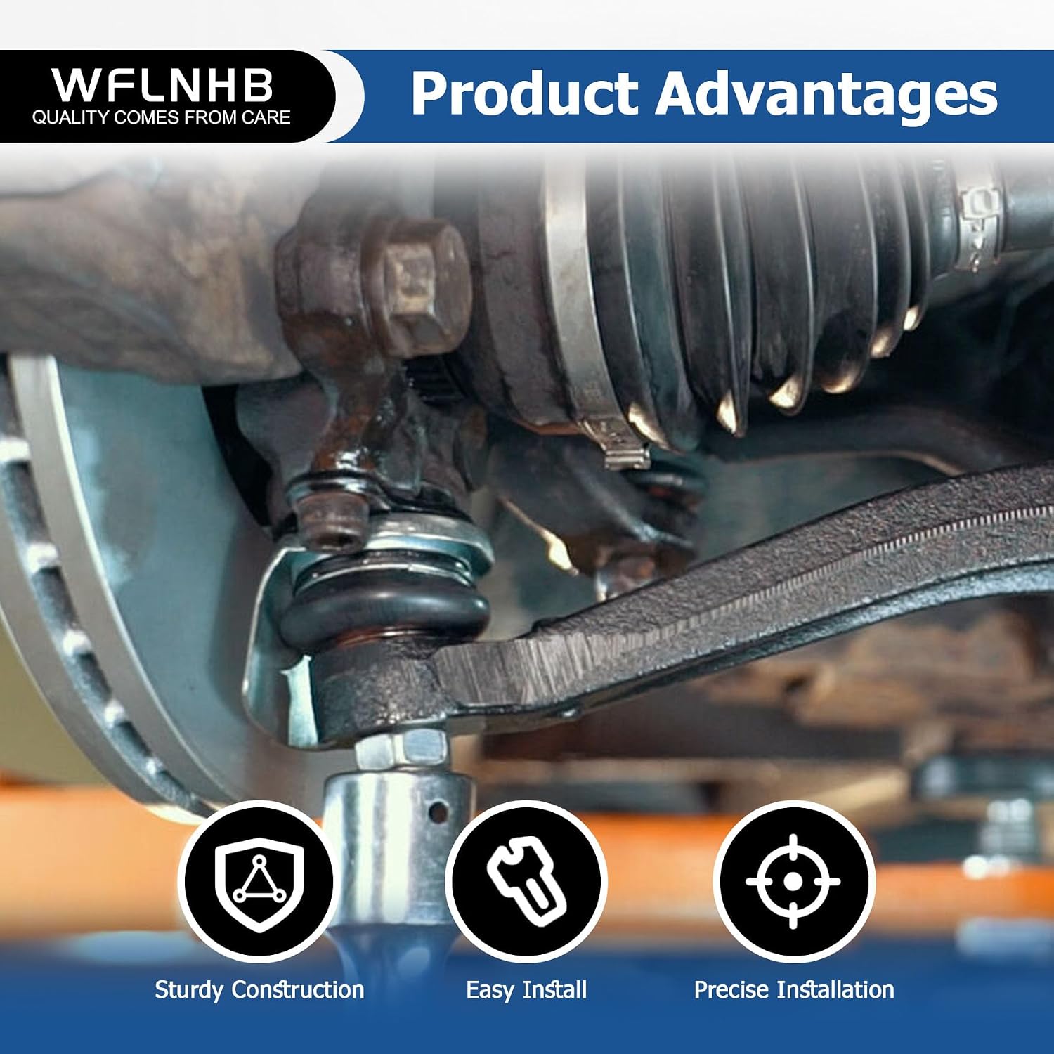 WFLNHB Black Adjustable Racing Rear Suspension Camber Control Arms Kit