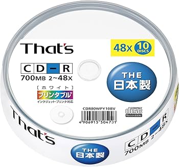 太陽誘電That's音楽録音用CD-R80分50枚入り日本製 Amazon.co.jp: 太陽誘電製 That's CD-Rデータ用 48倍速700MB