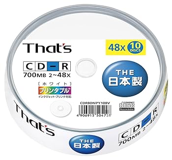 Amazon.co.jp: 太陽誘電製 That's CD-Rデータ用 48倍速700MB