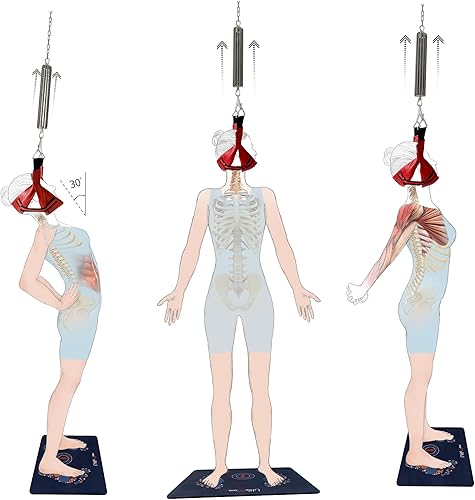 Miniatura 3 de LittleMum Aparato de tracción cervical, descompresión espinal, camilla de cuello para radiculopatía cervical, nervio pellizcado cuello, jorobado,