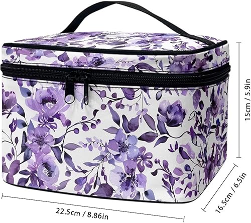 Vista 38 de doginthehole Bolsa de maquillaje, bolsa de cosméticos de viaje, bolsa de aseo portátil grande, organizador de accesorios para mujeres y niñas