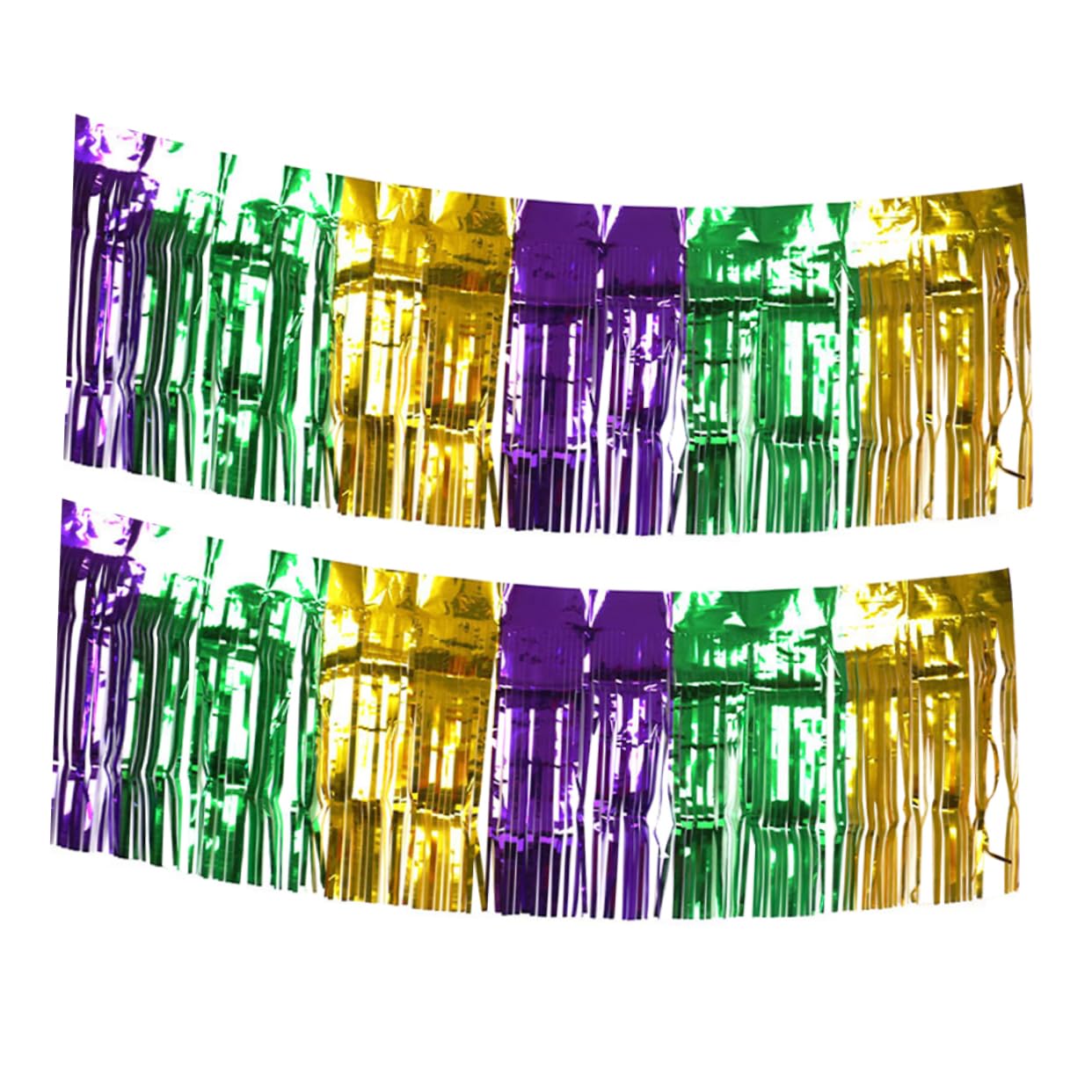 LALAFINA 2pcs Colorful Tassel Curtain Decorative Hangings for Carnival Party Birthday and Festival Decor Chic Tinsel Backdrop for Door Window Wall and Background Decoration