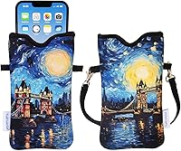 Vista 30 de Tainada Funda de neopreno para teléfono para hombres y mujeres con correa cruzada/cordón para el cuello para iPhone 17/16/15 Pro Max, Air, 16/15