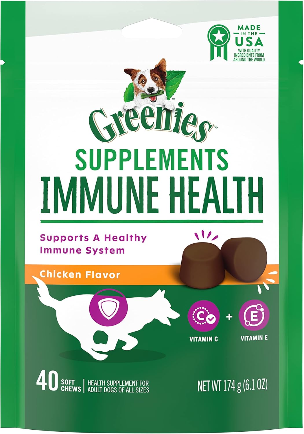 Greenies Immune Health Dog Supplements with an Antioxidant Blend of