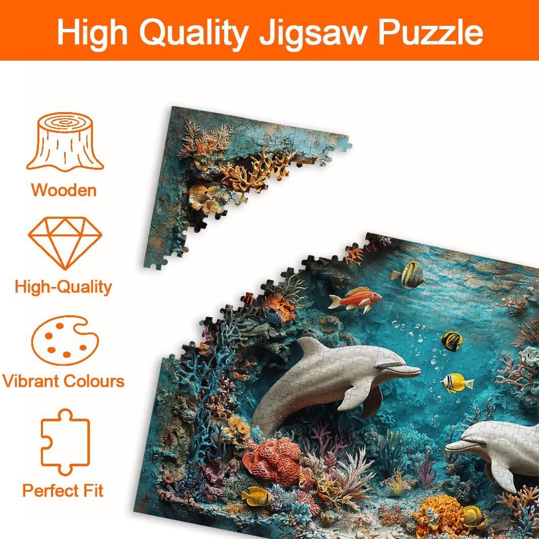 Puzzle 2000 Pezzi, Puzzle Delfino, Misura: 100x71cm, Regalo Donna -8713