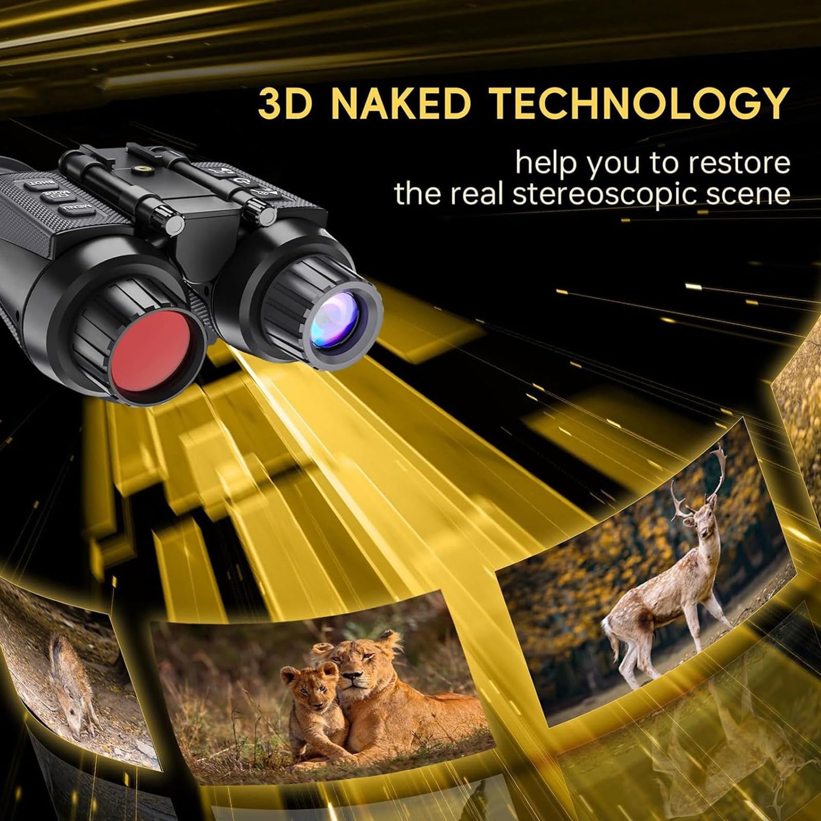 Binocoli Notturni 4K con Visuale 3D Zoom 8X NGV Helm - Dettaglio