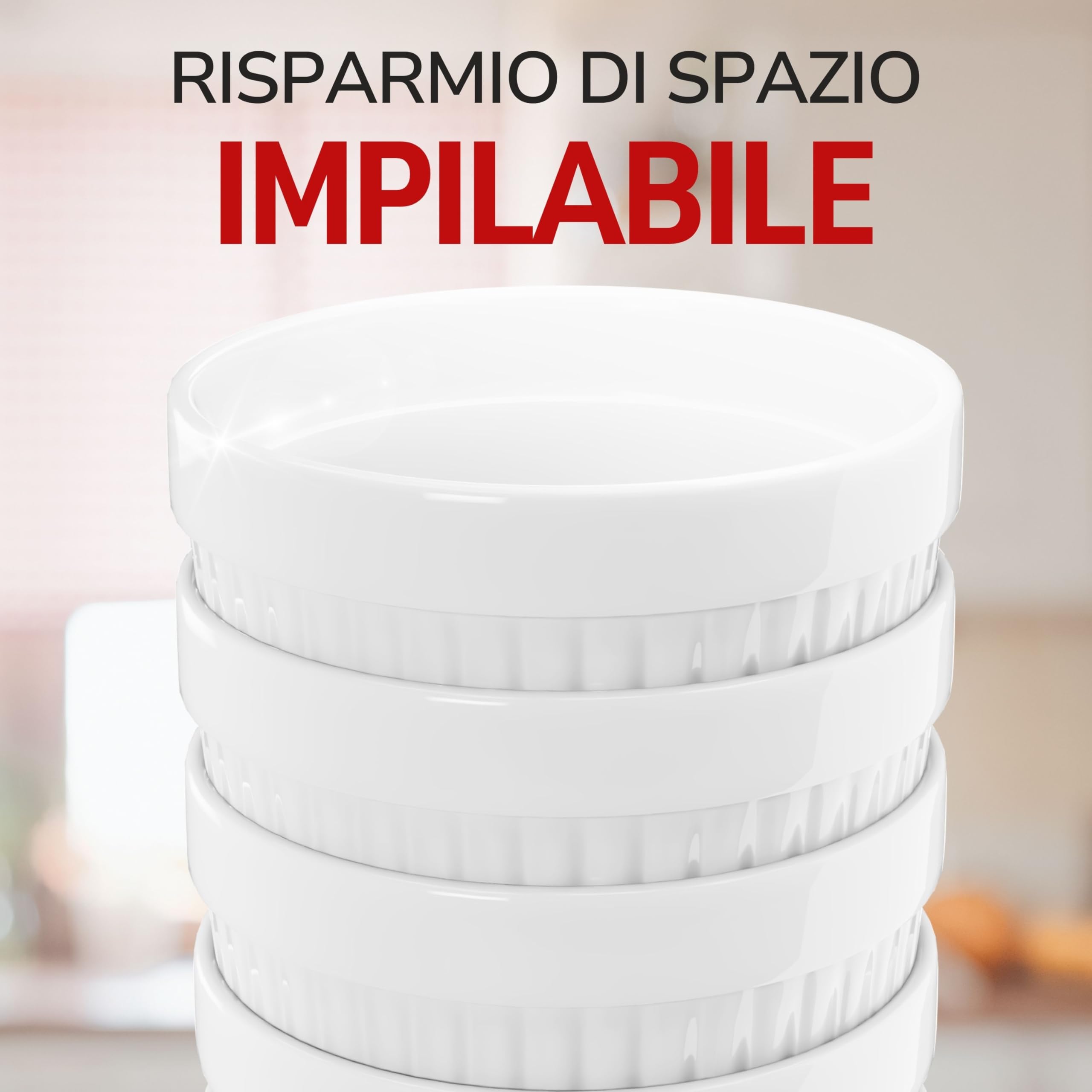 ToCi, pirottini bianchi per crème brûlée, 9 cm, anche per soufflé di cioccolato e altre ricette, in ceramica, Ceramica, Giallo, 12 Item