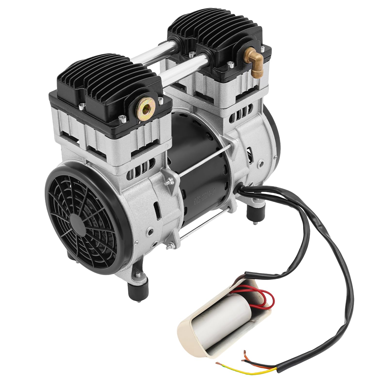 Compresor de aire con cabezal de bomba de 1500 W, con alambre de condensador, 1380 r/min, 140 l/min, 0,7 Mpa, con guardia de seguridad y 2 silenciadores