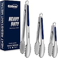 Vista 28 de Pinzas de Cocina Eddeas - Pinzas para Alimentos de Servicio Pesado de 12 pulgadas, Agarre Ergonómico, Acero Inoxidable Superior y Mango