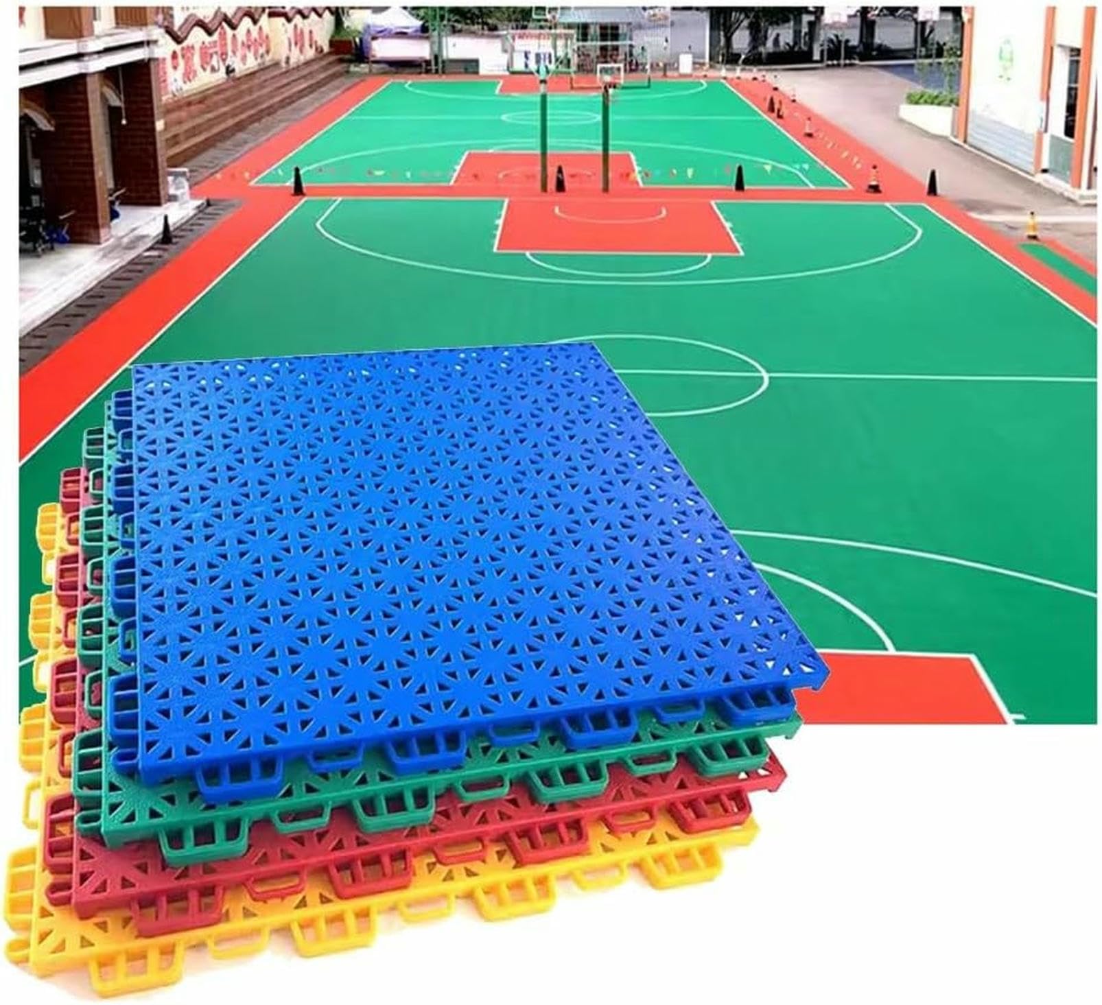 Carreaux de sol en verrouillage modulaire étanches pour rénover un sol de gym usé