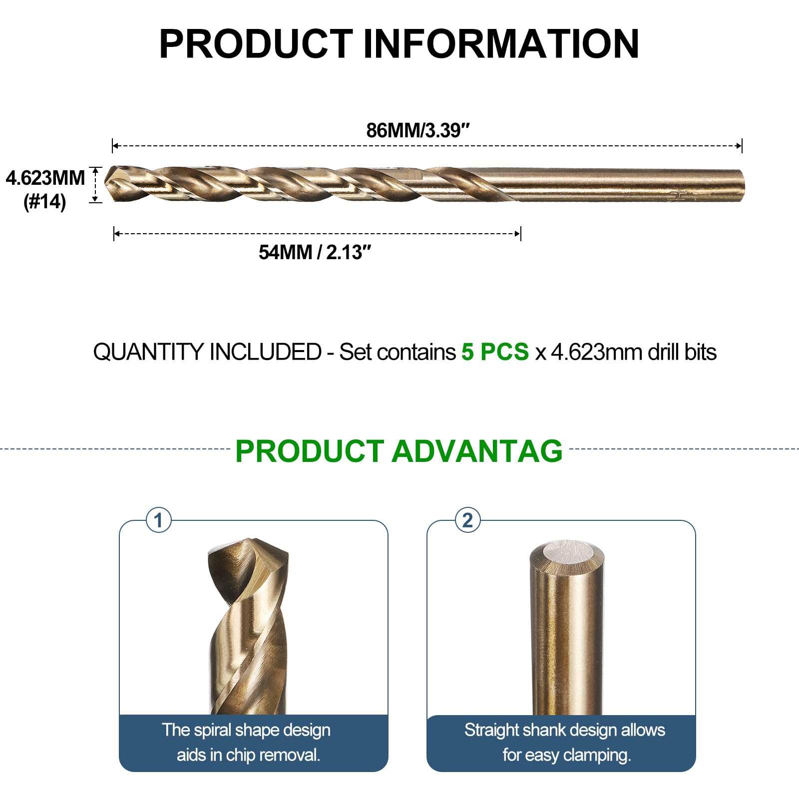 METALLIXITY 4.6mm Micro Drill Bit (#14) 5Pcs - Image 2