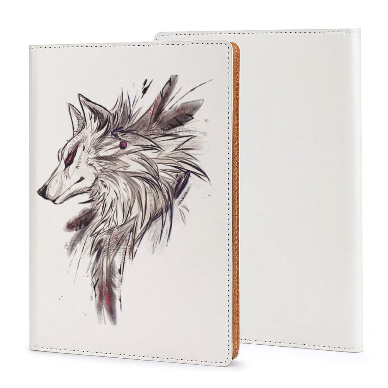 Amazon.co.jp: ブックカバー かっこいい 狼 オオガミ 文庫 A5 PU