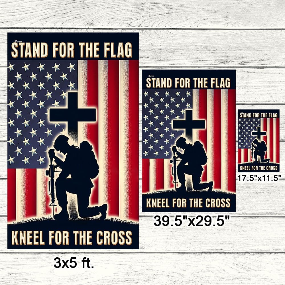 FLAGWIX American Army Veteran Flag - USA Premium Polyester The Cross Veteran Garden Flag (11.5" x 17.5") - 4th of July Memorial Day Veterans Day Decorations for Home, Decorative Indoor Outdoor Flag