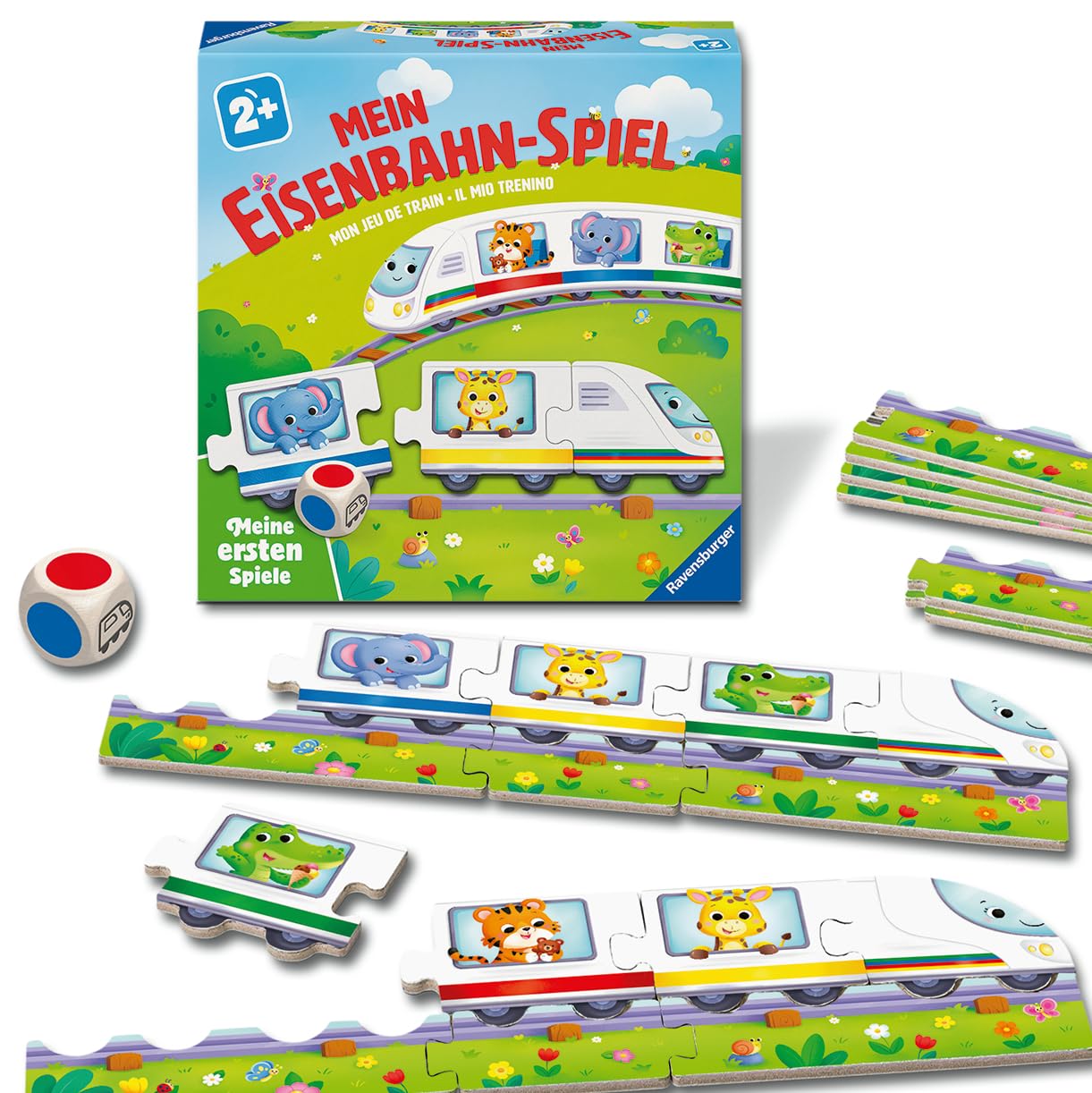 Ravensburger 12010010 Mein Eisenbahn-Spiel – Meine ersten Spiele: Kinderspiele zum Farben Lernen, Spiele ab 2 Jahre, für 2-4 Spieler, Geschenk für Mädchen oder Junge
