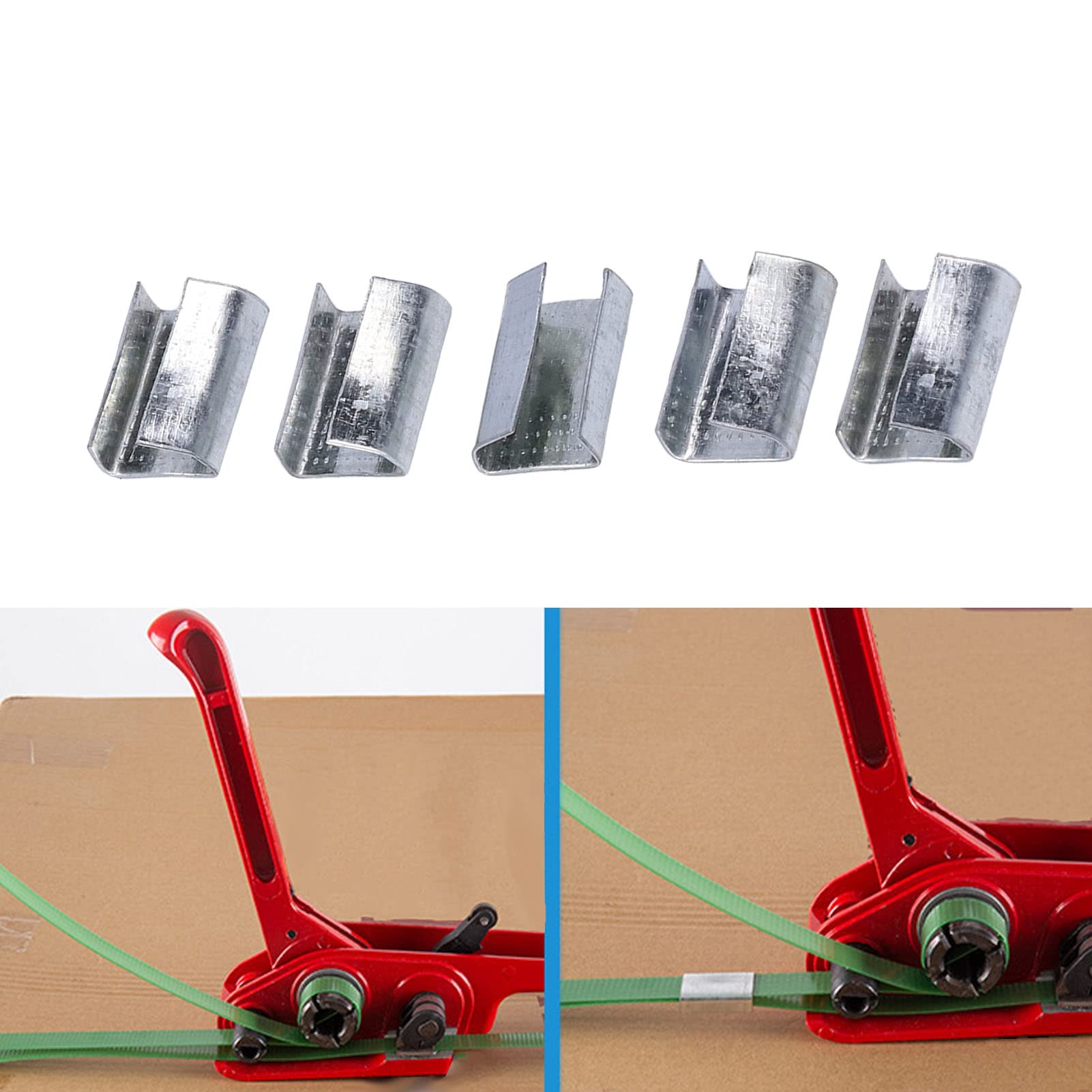 Cinghia per Animali Domestici in Plastica da 16 Mm, Reggiatura per Imballaggio Sigilli Seghettati Aperti, Clip per Reggiatura in Plastica Fibbia in Metallo con Reggetta in