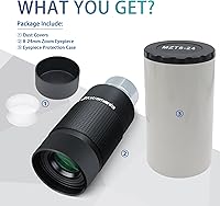 Vista 7 de Astromania Ocular de zoom para telescopio, 0.315-0.945 in de ancho, diseño de potencia variable con rosca en T para astrofotografía, compatible