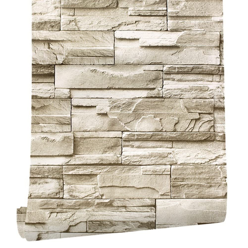 Flisdtry 6M Vinyl 3D Brick Rock Sticker Paper Adhesive Wallpaper Furniture Wall