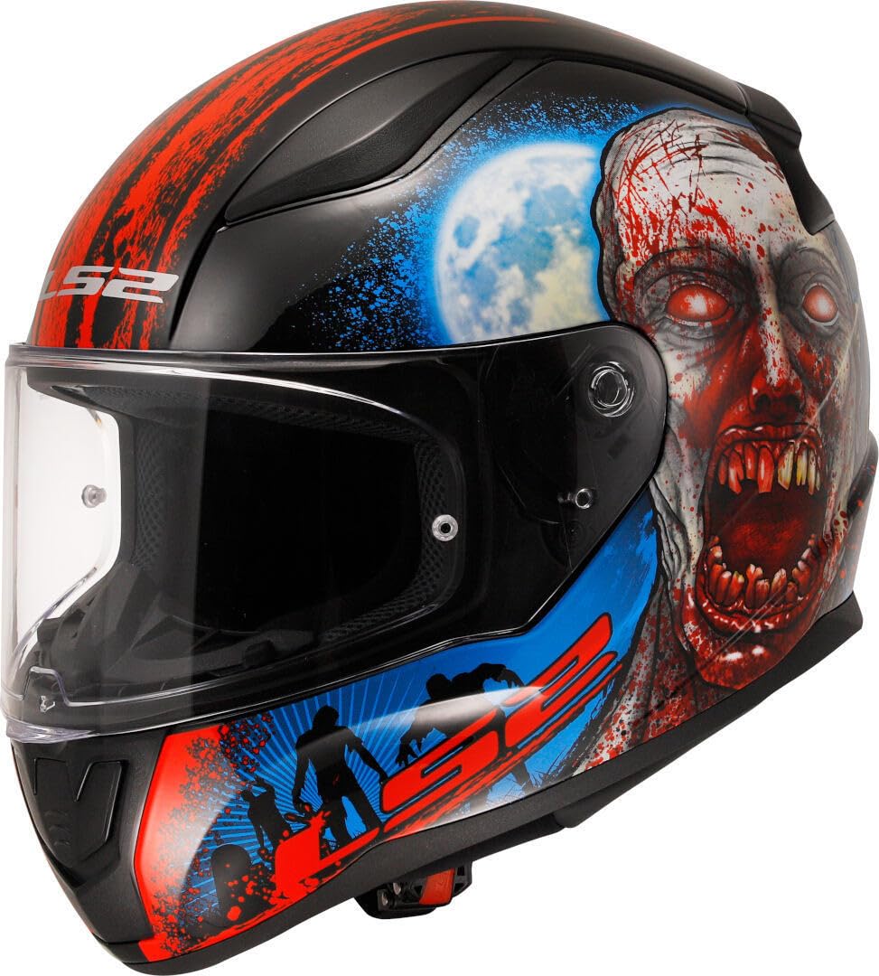 LS2, Casque Moto Intégral Rapid II Zombie Black Red,