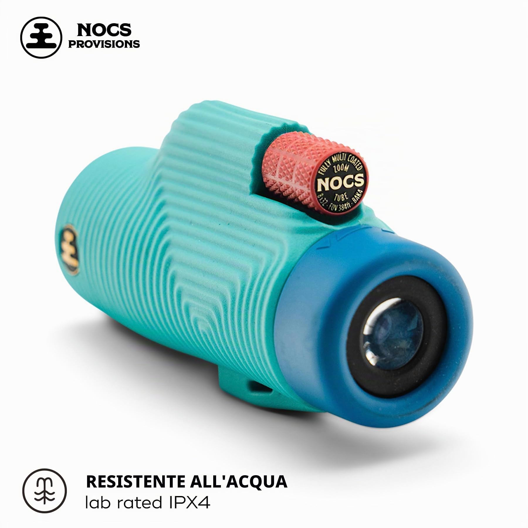 Nocs Provisions Tubo zoom monoculare 8 x 32, ingrandimento 8x, prisma Bak4, ampio campo visivo per bird watching, zaino in spalla e osservazione della fauna selvatica, blu tahiti