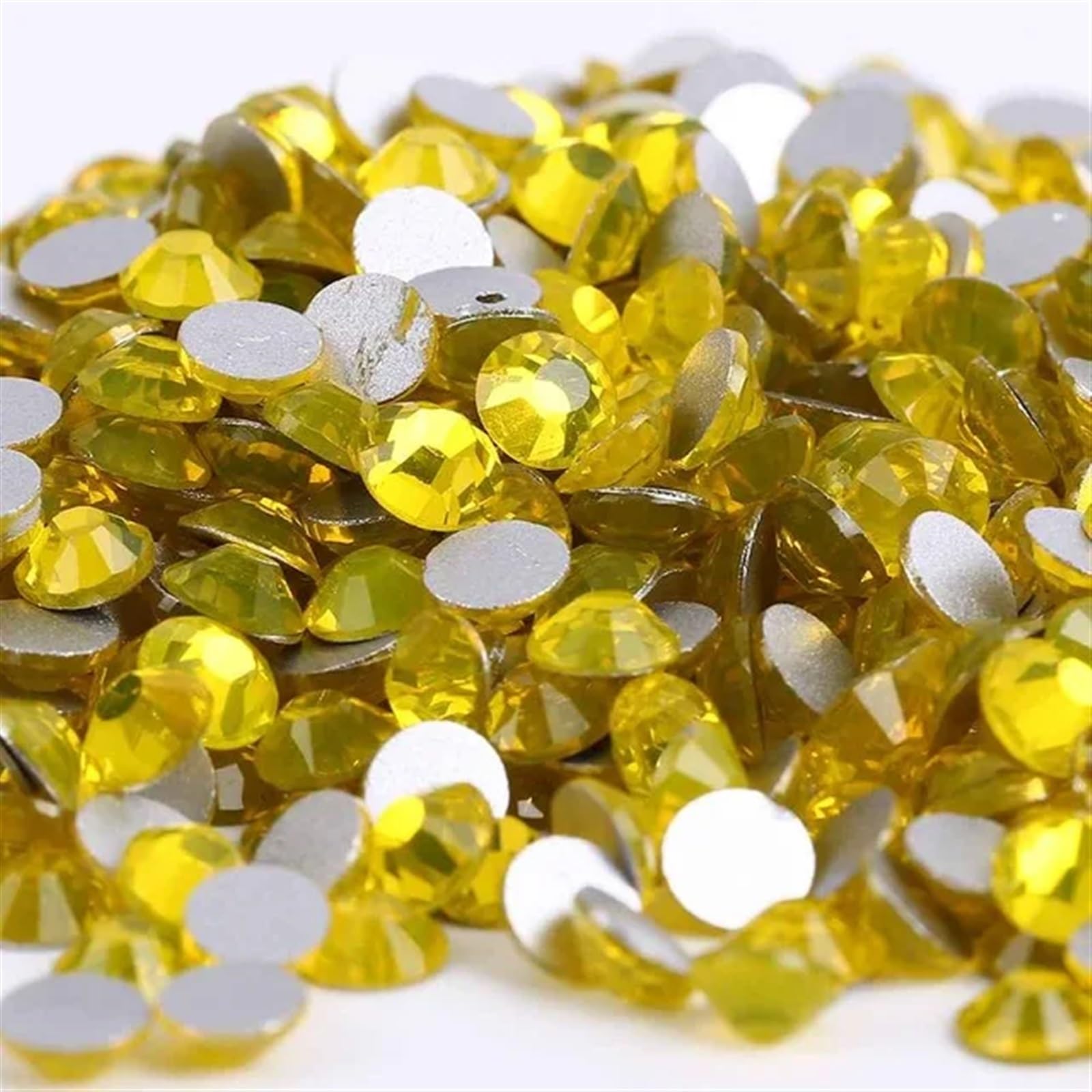 Trapano per unghie Strass in vetro Strass in vetro cristallo non hotfix da SS3 a SS40 multicolore 1440 pezzi(Citirine,SS3 1440pcs)