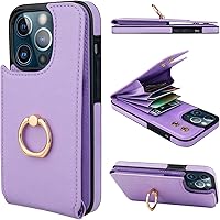 Vista 10 de Folosu Funda compatible con iPhone 13 Pro con soporte para tarjetas, rotación de 360°, soporte de anillo de dedo con función atril, protección RFID