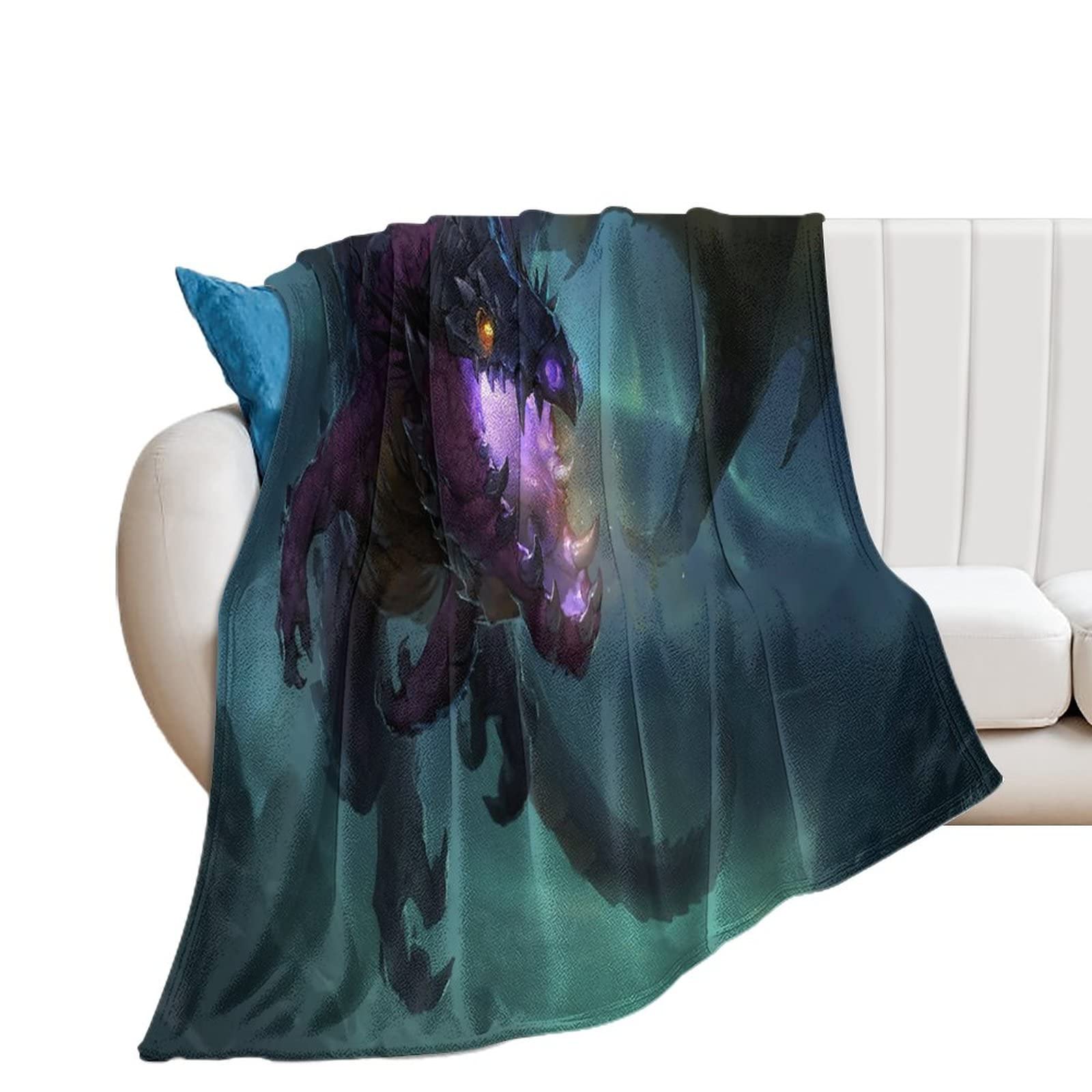 Couverture en peluche douce dragon abstrait 130x150cm plaid chaud toutes saisons