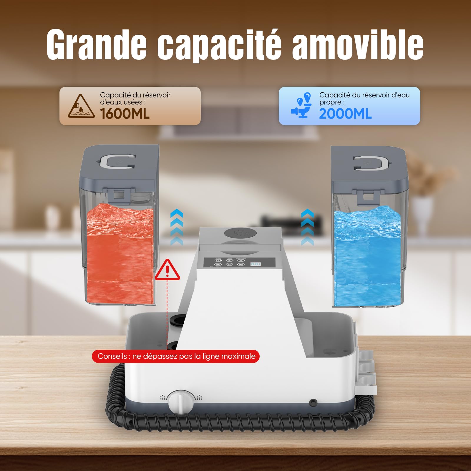Shampouineuse Nettoyeur Canapé Tissu Injecteur Extracteur Nettoyage intensif 2500W Voiture Tapis Moquettes Aspirateur Détacheur Pour Matelas Laveur Compact et Portable