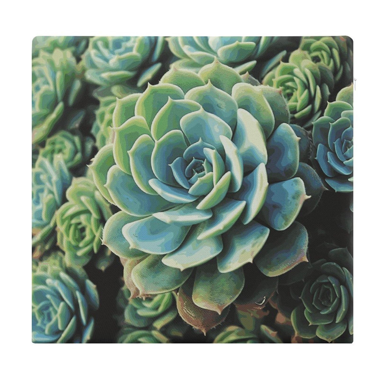 LDGSUPH Succulent Plants Seat Cushions for Office Chair Cushion Square Pillows Seating Soft Floor Cushions Cozy Couch Cushion Support Memory Foam Chair Pads for Home Travel Car