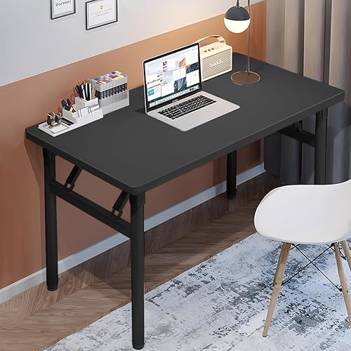 Mesa de estudio de escritorio para computadora, no requiere montaje, mesa plegable para ahorrar espacio en la computadora para oficina en casa