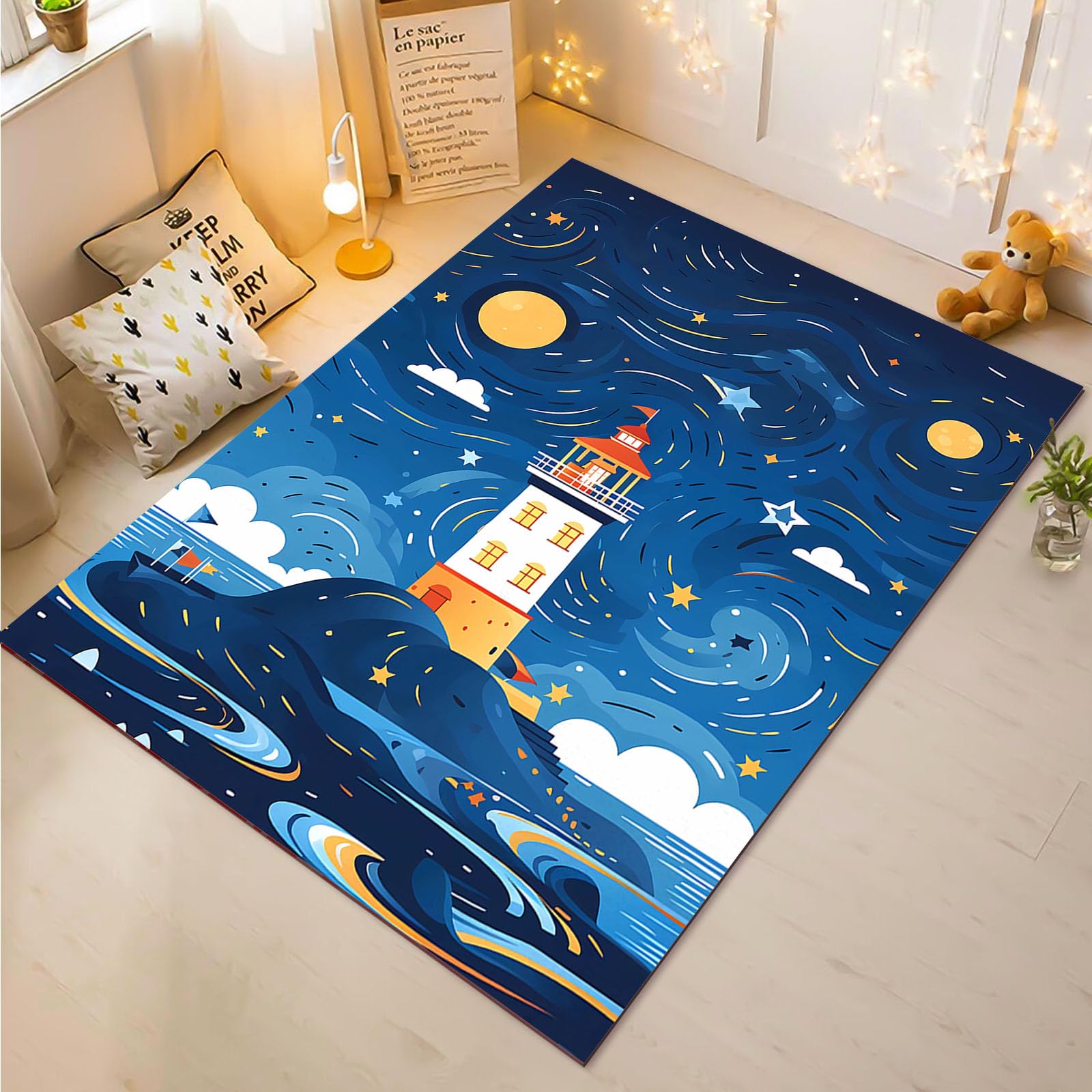 Tapis de jeu multicolore Leuchtturm 160x230 cm lavable et doux