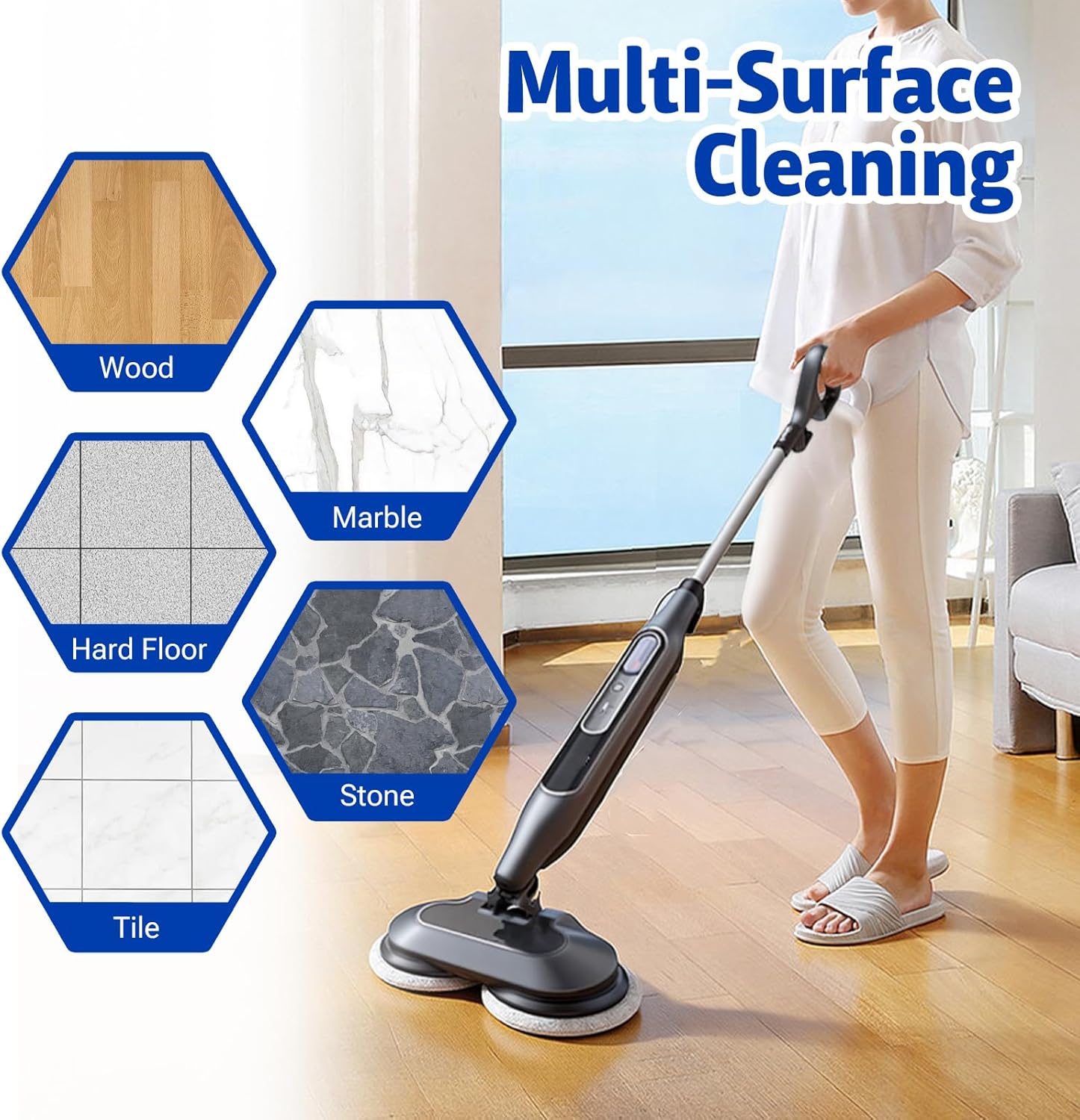 4 Pack Upgraded Steam Mop Replacement Brush Heads for Shark Steam Mop Pads - Deep Cleaning & Scratch-Free for Hardwood & Tile Floors - Compatible with S7000, S7001, S8201, S7201, S8001 Series
