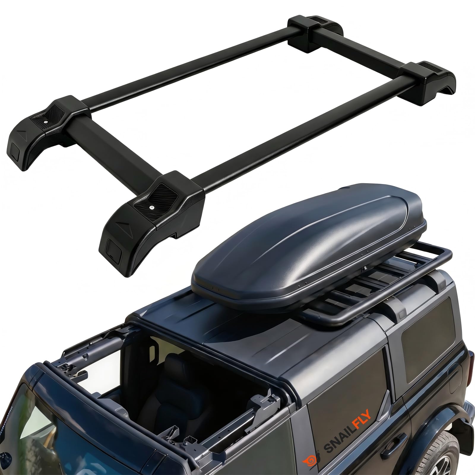Half Roof Rack Fit for Ford Bronco 2021-2026 4-Door Hard Top Only - Aluminum Rooftop Cargo Luggage Carrier, Low Profile