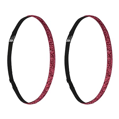 Bani Bands Womens Glitter Skinny Adjustable Headband with Non-Slip Lining