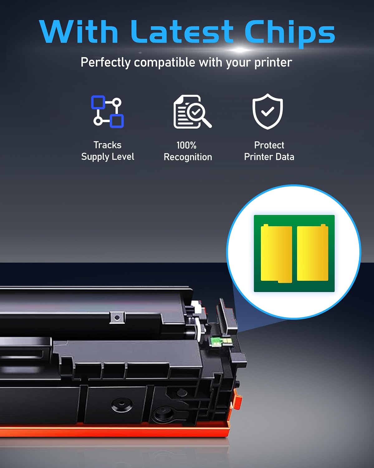 414A Toner Cartridges 4 Pack Replacement for HP 414A 414X W2020A W2020X Works for Color LaserJet Pro MFP M479fdw M454dw M479fdn M454dn MFP M480f M455dn M479 M454 Series (Black Cyan Yellow Magenta)