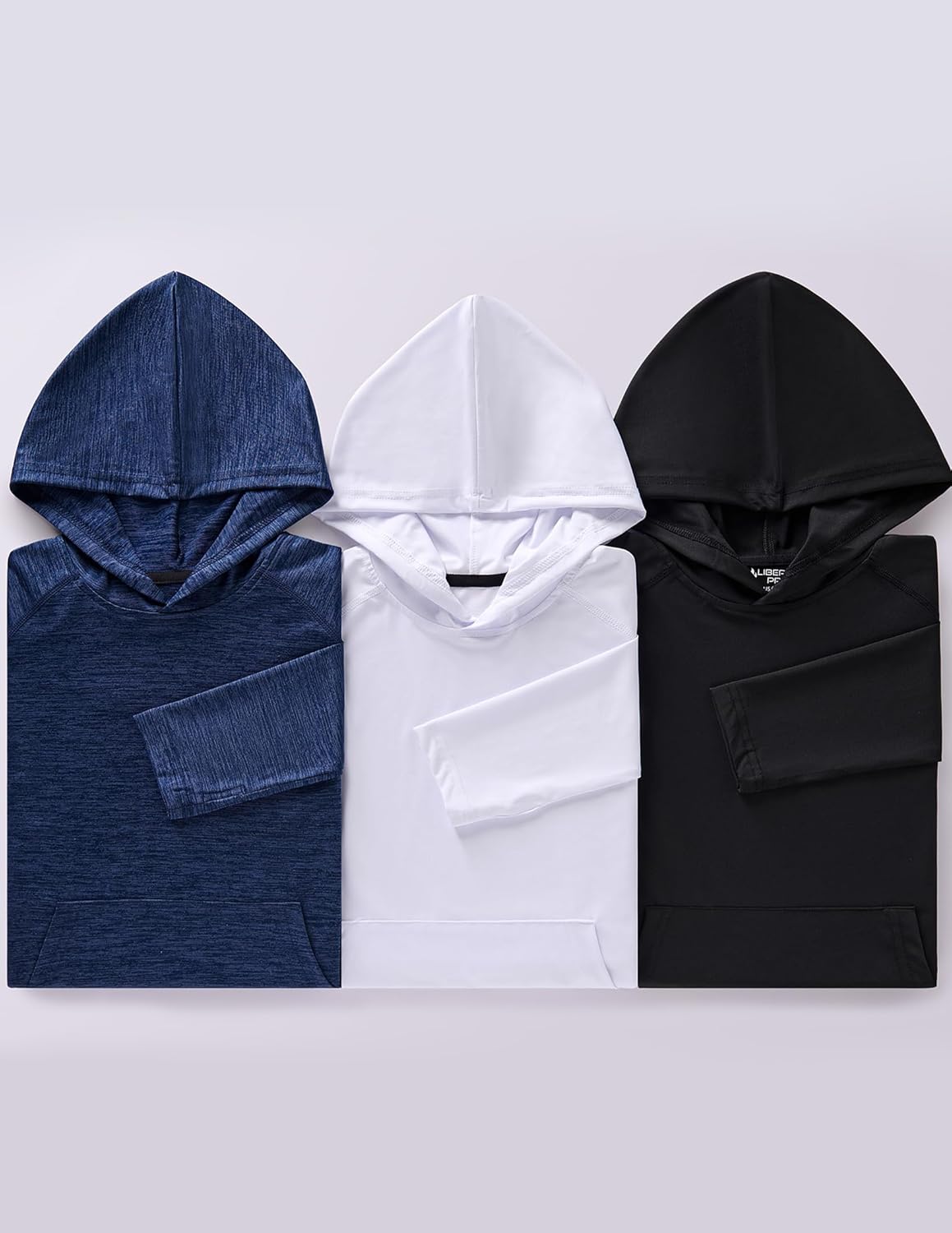 Liberty Imports 3-Pack Youth Boys Teen Dry-Fit Hoodies Long Sleeve Athletic Pullover Sweatshirts Lightweight Activewear - Image 4