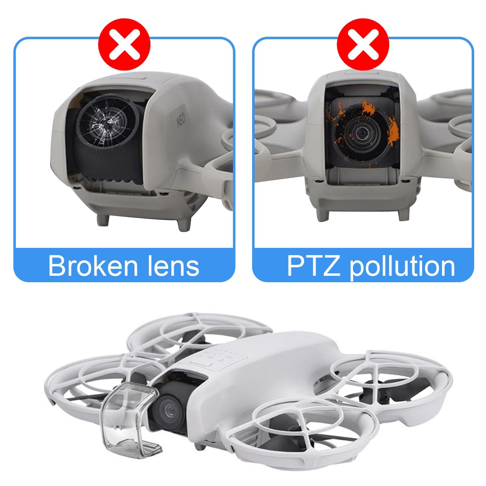 Custodia Protettiva Gimbal Per Drone DJI Neo - 2 Pezzi Copriobiettivo In Policarbonato Trasparente Antigraffio E Antipolvere