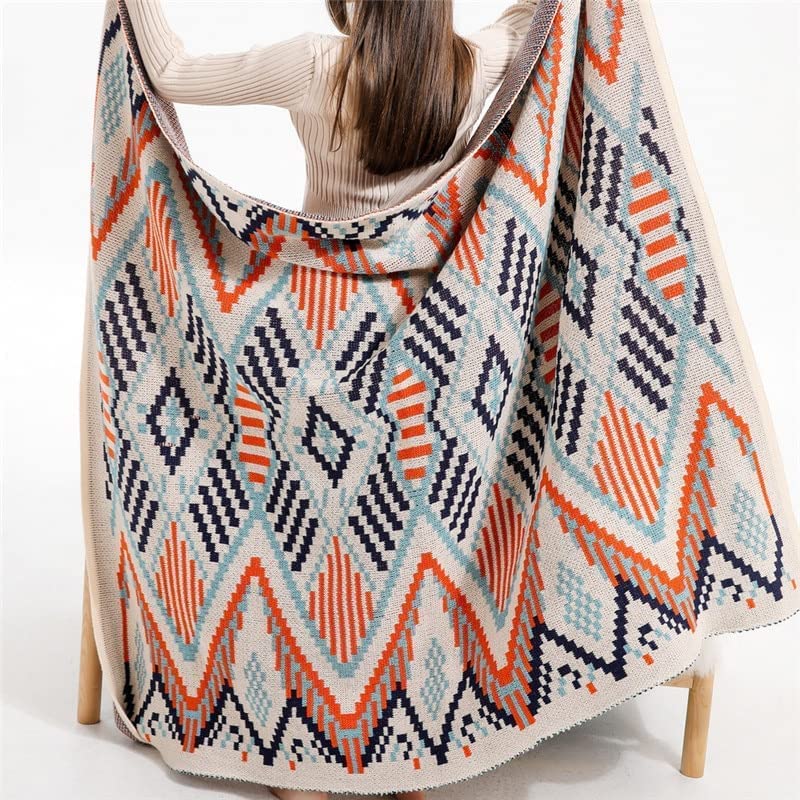 ACiyD Couvertures tricotées Plaid Throw Blanket Housse de canapé avec Glands Voyage Loisirs Couvre-lit Couverture Couvre-lit (Style 2 130x170cm(51x66inch))