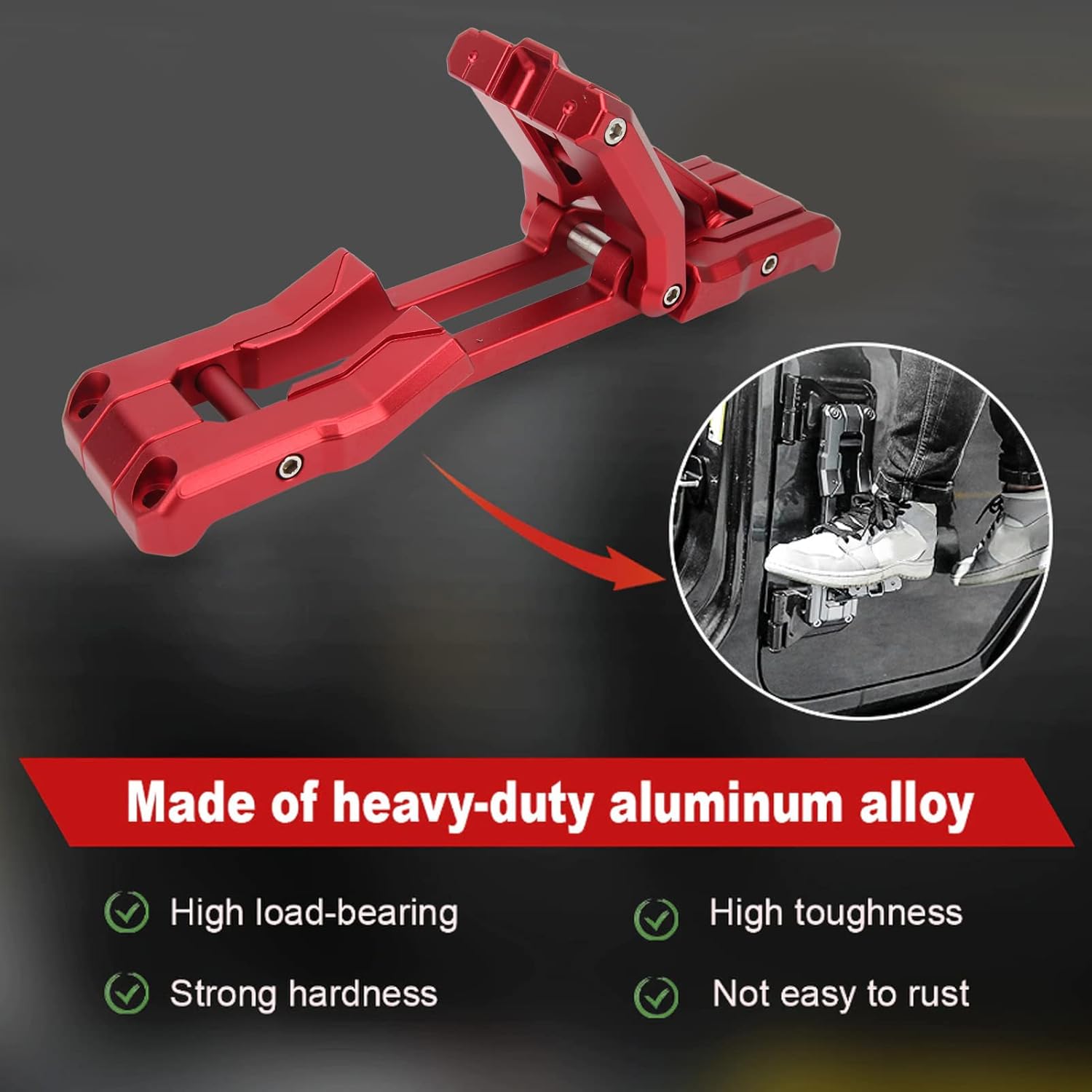 Folding Foot Pedal Hinge Step,Sturdy Aluminium Alloy Replacement for JK JKU JL JLU 2007-2021,Door Hinge Step Foot Pegs with Strong Load Bearing Capacity for Roof Access