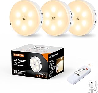 lampe LED Rechargeable USB avec Télécommandes,[Lot de 3]Veilleuse Cuisine Sans Fil Escalier,5 Niveaux de Luminosité, Magnétique,LED Sans Fil pour Cuisine,Couloir,Escalier,Placard,Lumière Chaude
