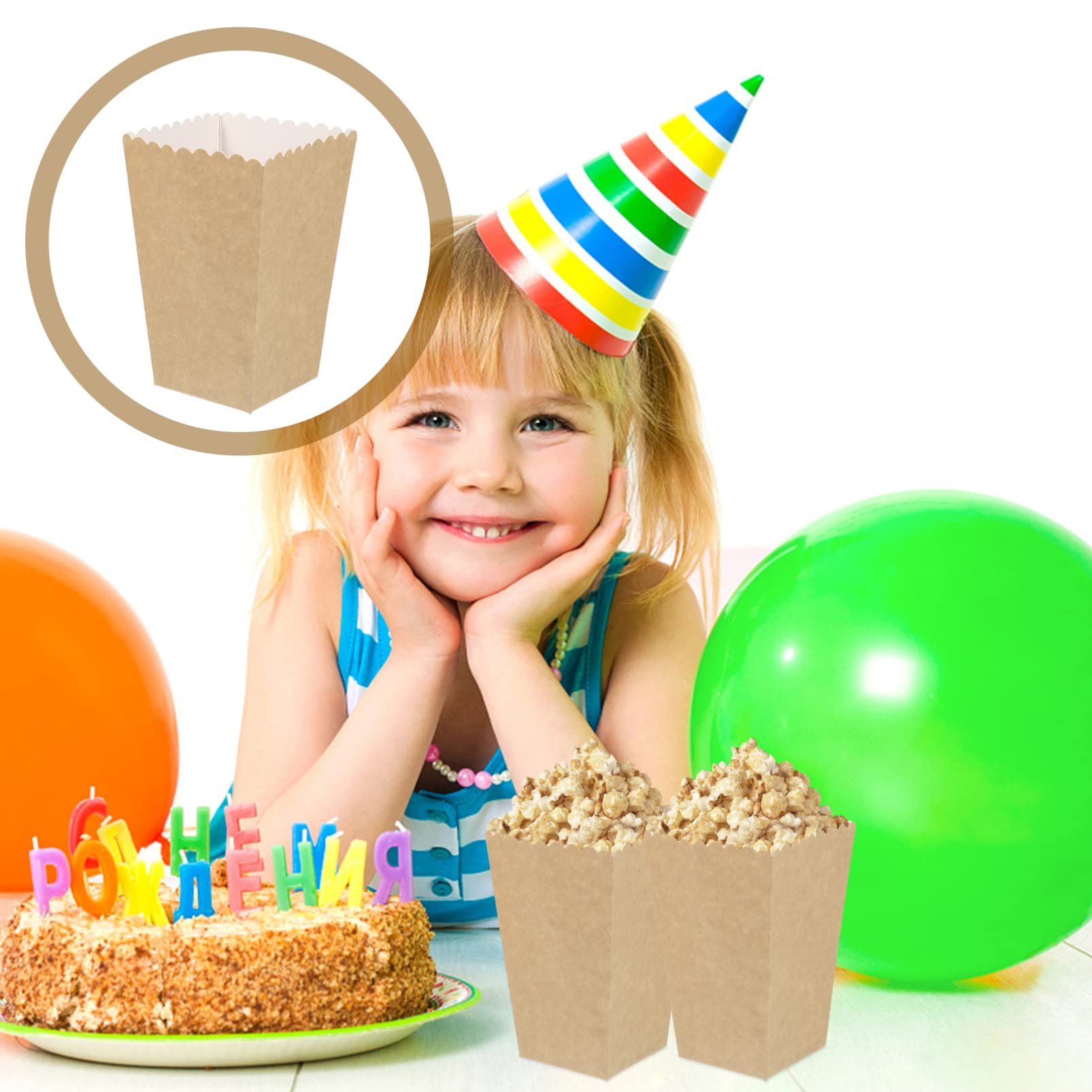 ULTECHNOVO 100piezas Caja De Palomitas De Papel Para Eventos Embalaje Snacks Decoración Para Fiestas De Cumpleaños y Bodas Material Cartón Resistente Estilo Cine